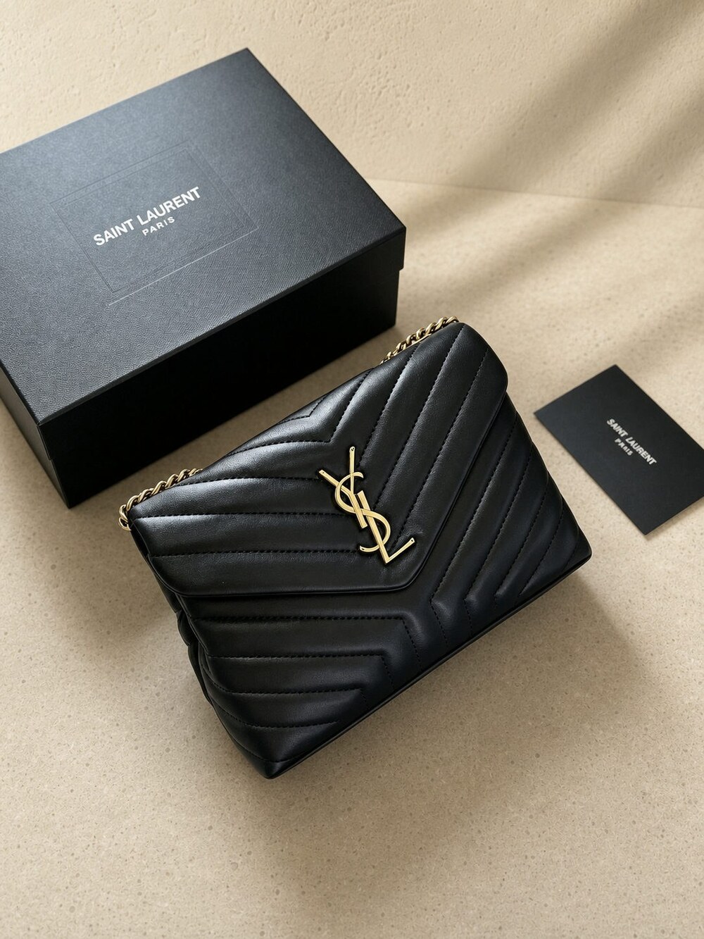 Yves Saint Laurent Loulou Medium Black Quilted Shoulder Bag - Picture 4 of 6